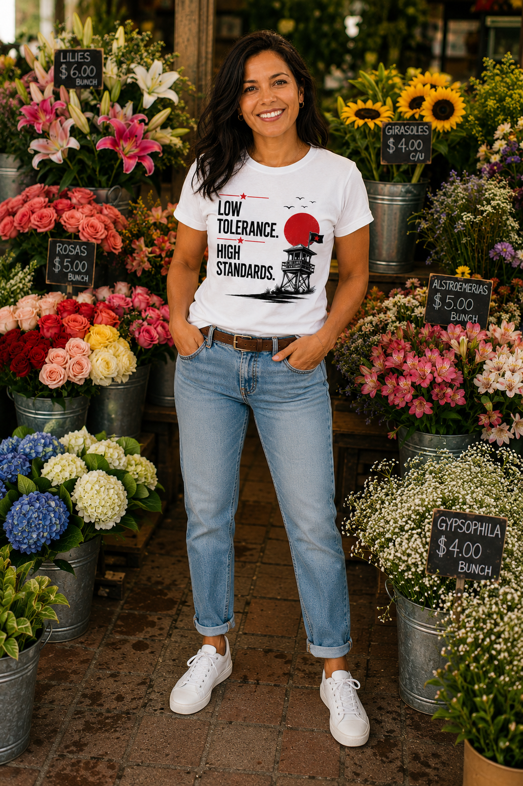 Low Tolerance, High Standards Salt White Tee
