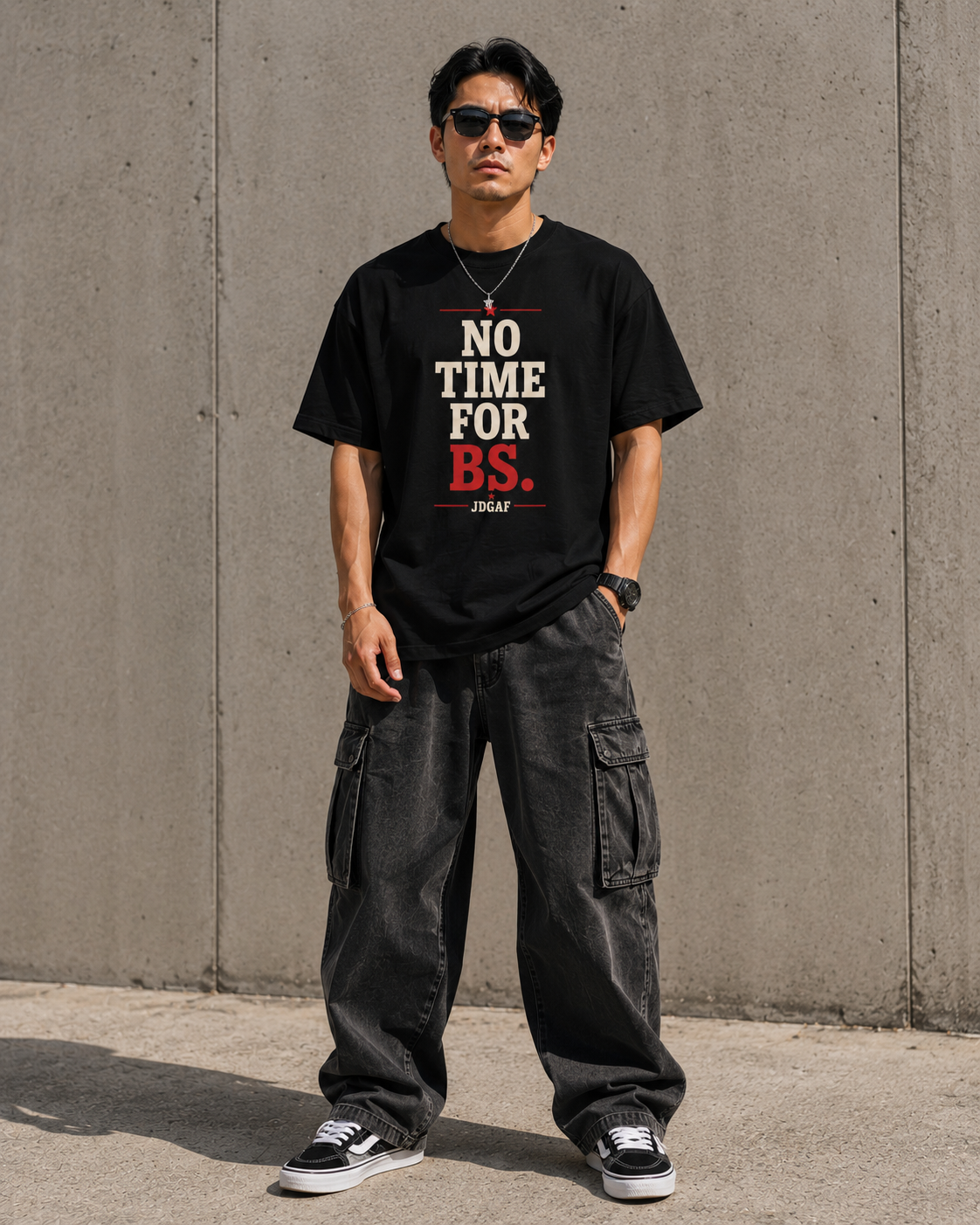 No Time For FB Midnight Black Tee