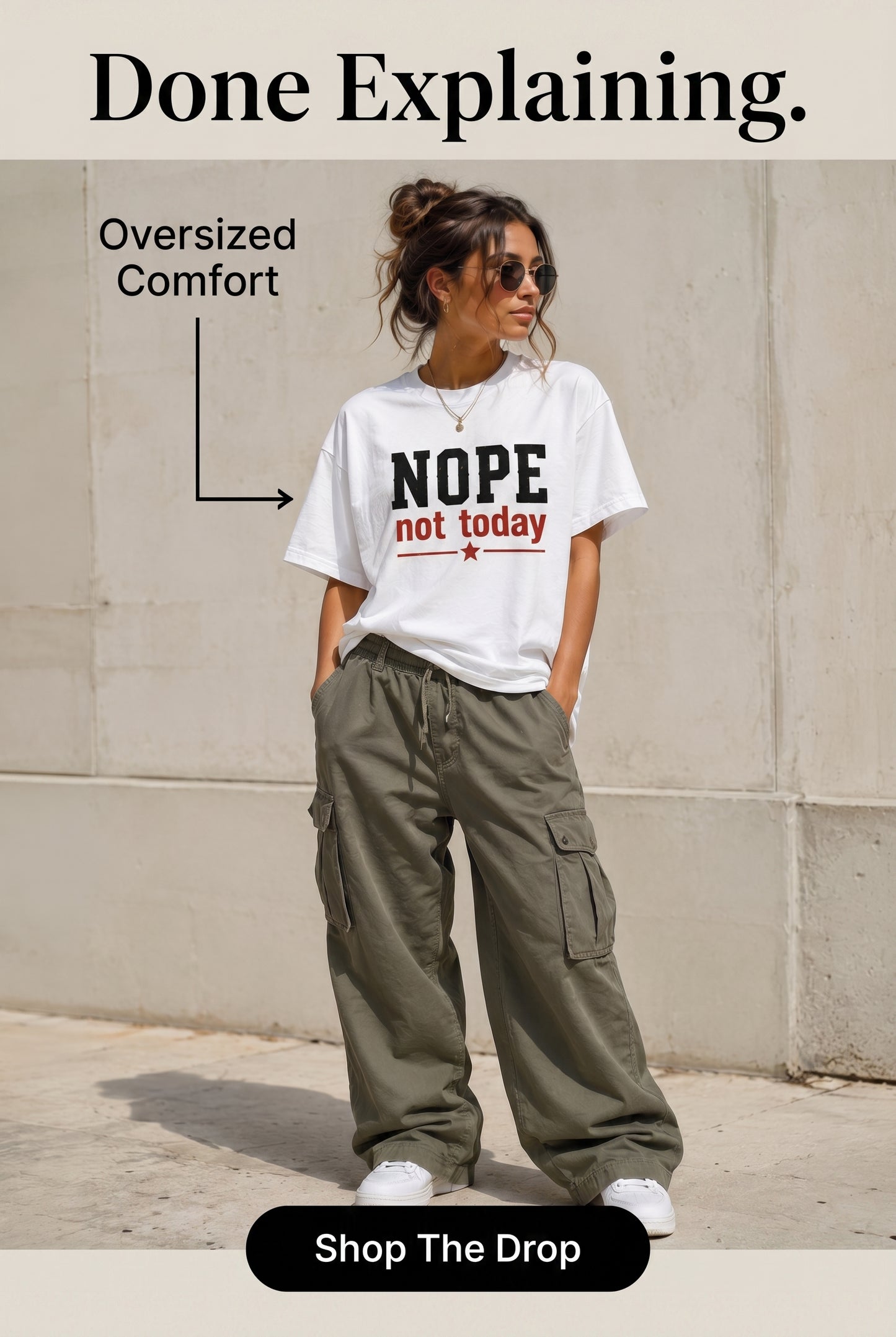 Nope, no today Salt White Tee