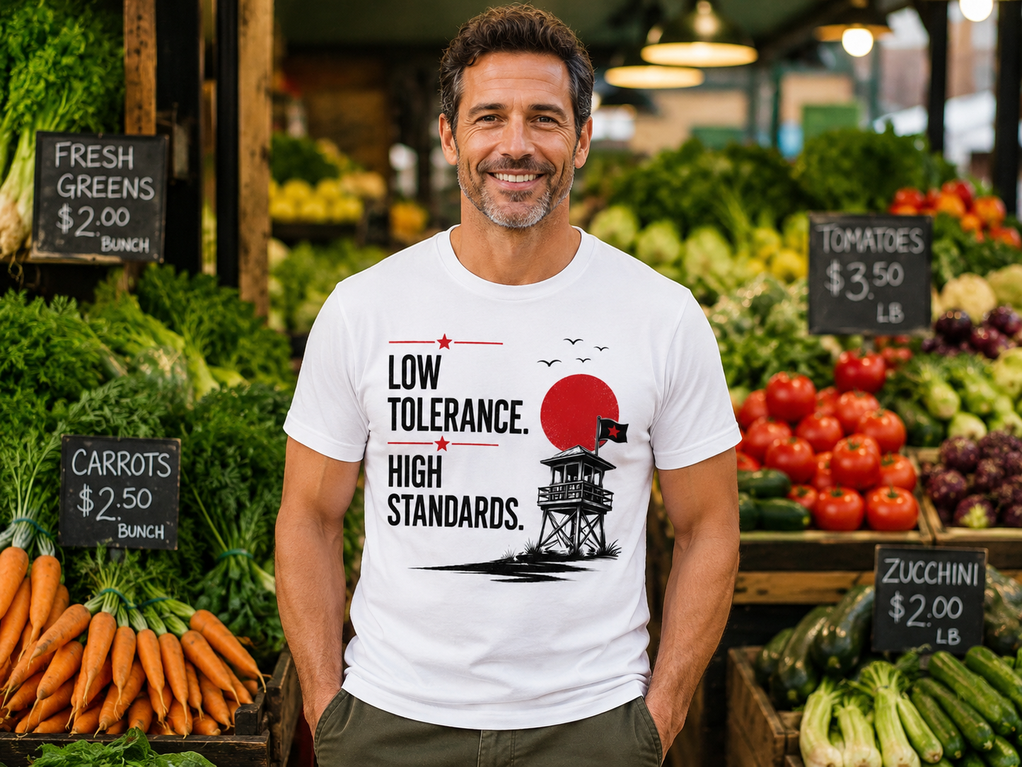 Low Tolerance, High Standards Salt White Tee