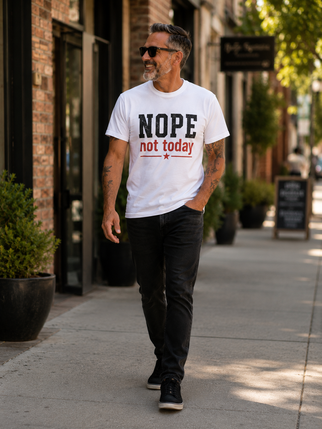 Nope, no today Salt White Tee