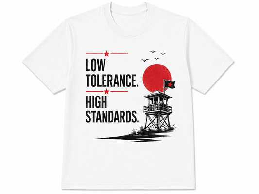 Low Tolerance, High Standards Salt White Tee